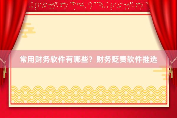 常用财务软件有哪些？财务贬责软件推选